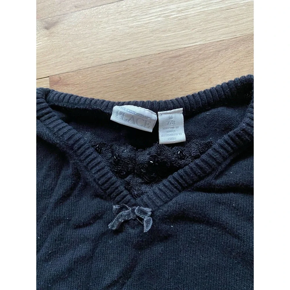The Children's Place Black Knit Lace Sweater Top